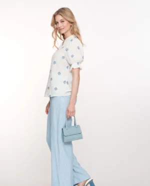 GEISHA Pants light blue/off white