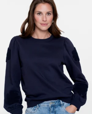 GEISHA Sweater flowers navy