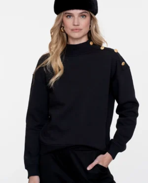 GEISHA Sweater with buttons black