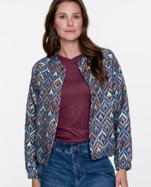 GEISHA Jacket print blue