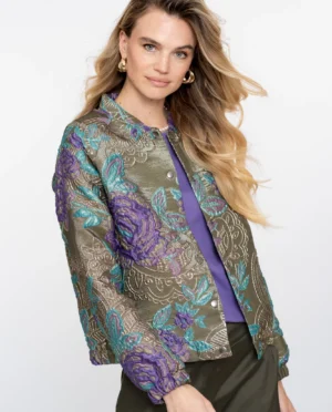 GEISHA Jacket flowers green/purple