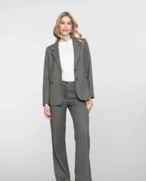 GEISHA Pants herringbone anthracite