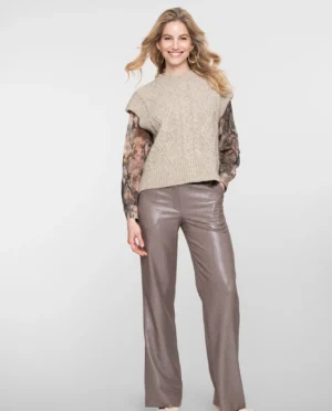 GEISHA Pants taupe/silver