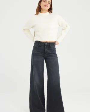 C.O.J. Denim Hazel wide leg black VT