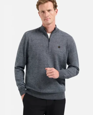 No-Excess Pullover zipper dusty blue