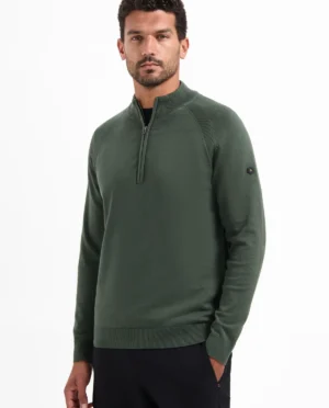 No-Excess Pullover zipper dark green