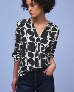 Street One Blouse print navy