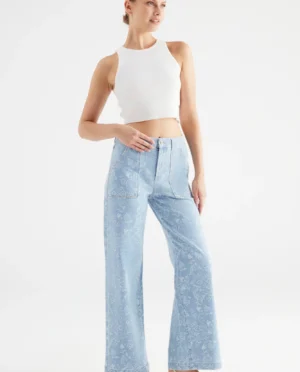 C.O.J. Denim Lulu wide leg printed