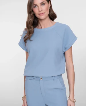 GEISHA sweater short sleeves blue