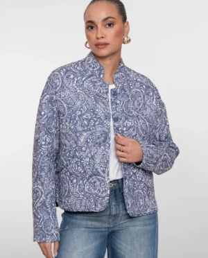 GEISHA Jacket stepped print blue