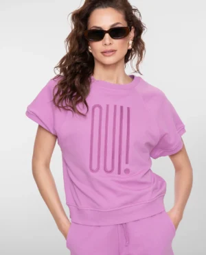 GEISHA Sweater short sleeves lilac