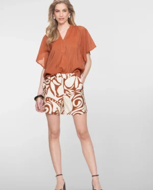 GEISHA Shorts ecru/tabacco