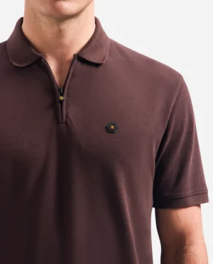 No-Excess Polo pique stretch brown