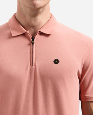 No-Excess Polo pique stretch coral